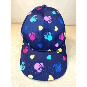 Disney Minnie Mouse Navy Blue & Multi-Color Hearts Youth/Toddler Baseball Cap